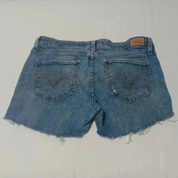 Levis 524 Distressed Too Superlow jean  shorts. Ladies size 11 - Picture 2 of 5